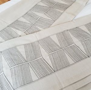 Pair of Nate Berkus Embroidered Linen Curtains